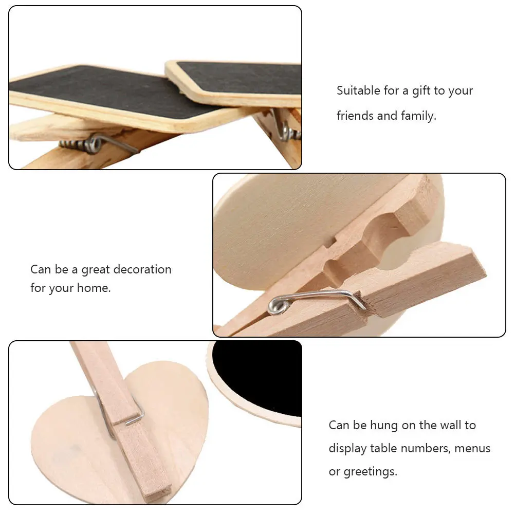 16 قطعة سبورة خشبية صغيرة السبورة معلقة رسالة مجلس الزخرفية الجدول العلامات حفل زفاف المجلس #2