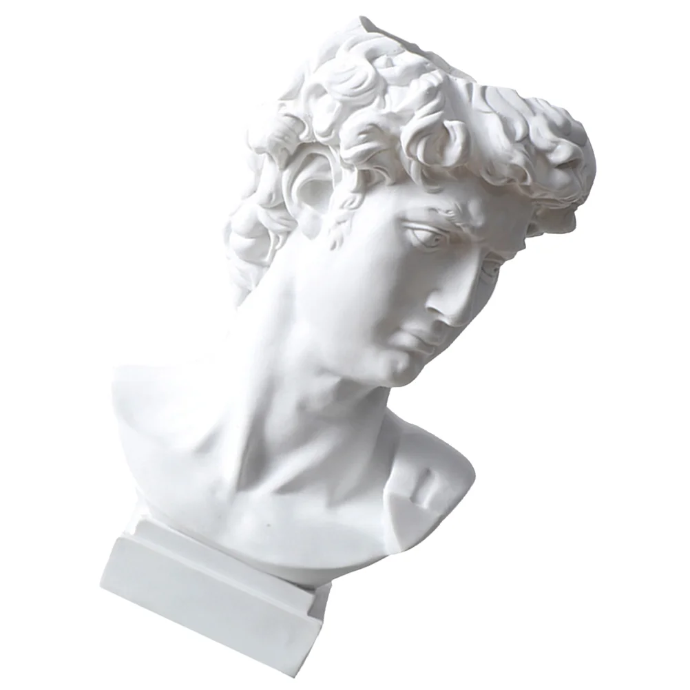 Bust Vintage Pen Holder Replica Sculpture Figurine David Statue Resin Holders Greek Decor