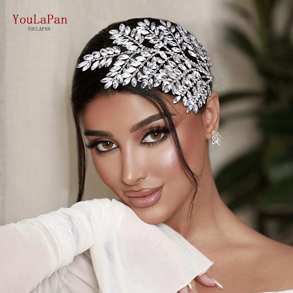 YouLaPan diadema de diamantes de imitación para mujer, tocados de novia de lujo, tocados de boda, accesorios para el cabello hechos a mano de moda para fiesta, HP759