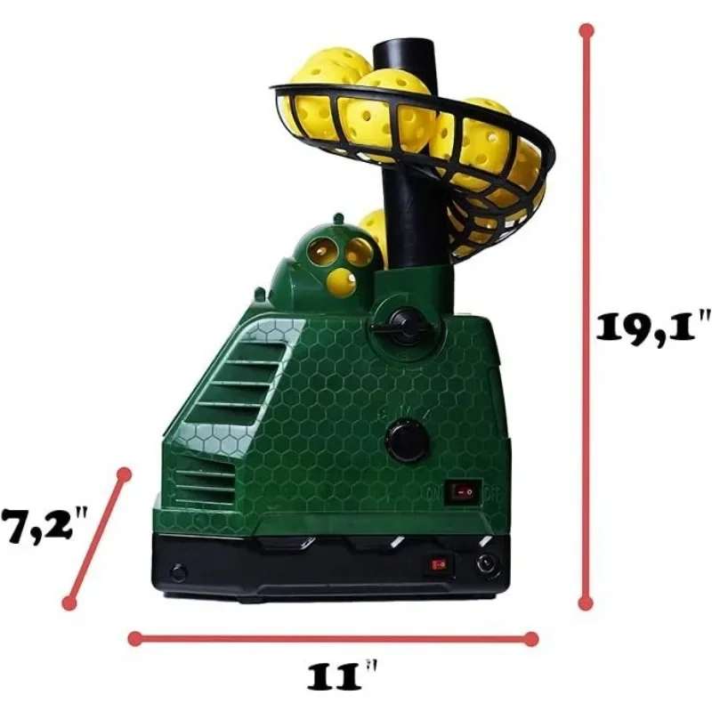 Badminton Shuttlecock Launcher 680PBH,ABS Green Body,19.1x11x7.2 Inch,Gear Driven Auto Feeding for Drills&Outdoor Beginners