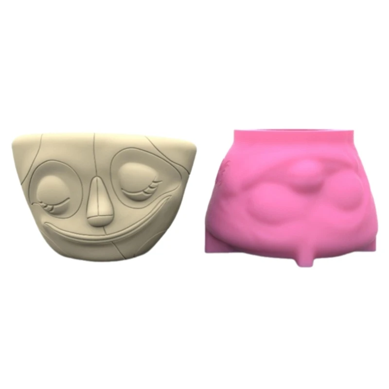 

Creative Human Face Succulent Planter Silicone Mold Elegant Face Succulent Vase Mold for Enthusiasts and Garden Lovers