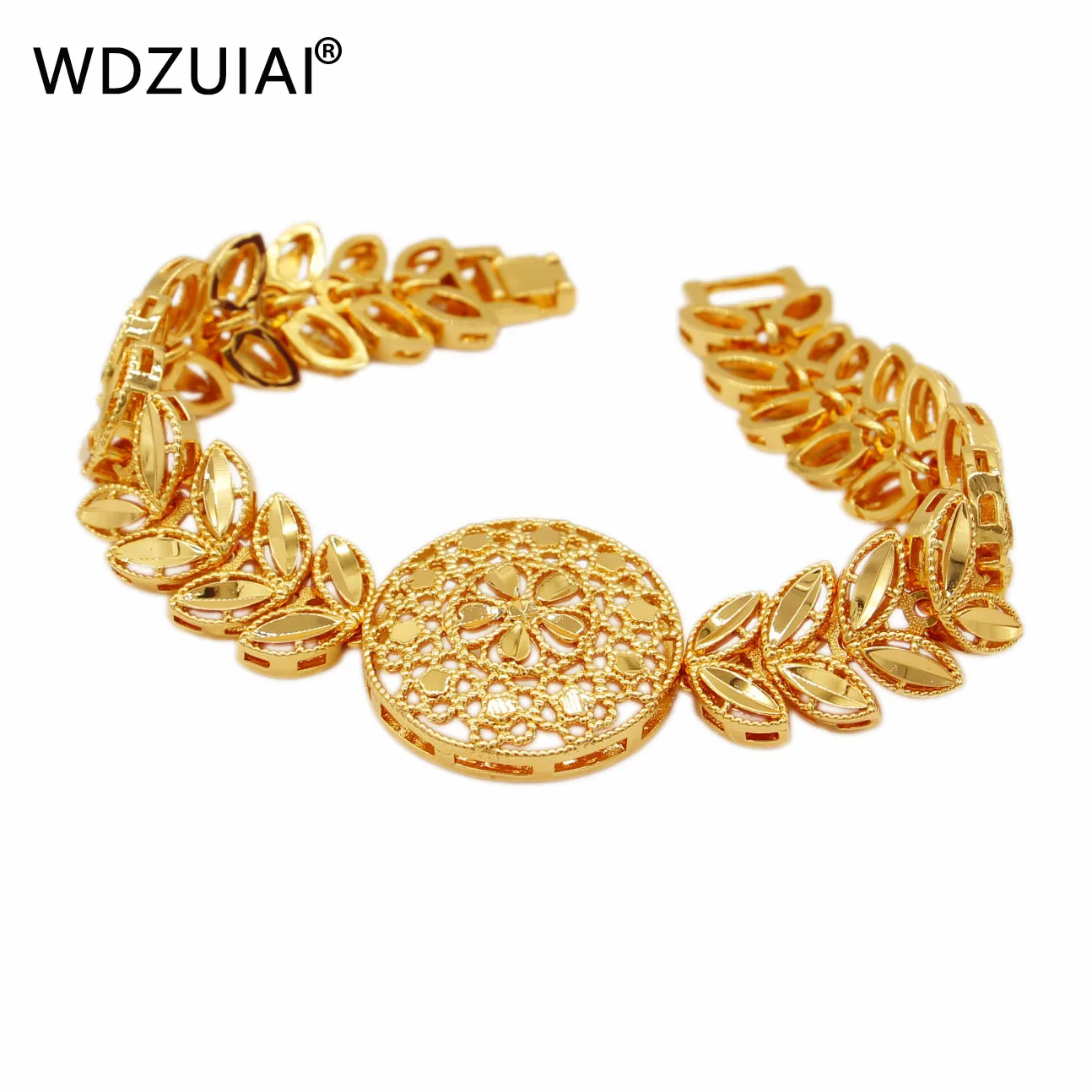 WDZUIAI Gold Color Chain&Link Bracelet For African Ethiopian BOHEMIA Women Girls Party Jewelry Queen Copper Bangle Wife/Mom Gift