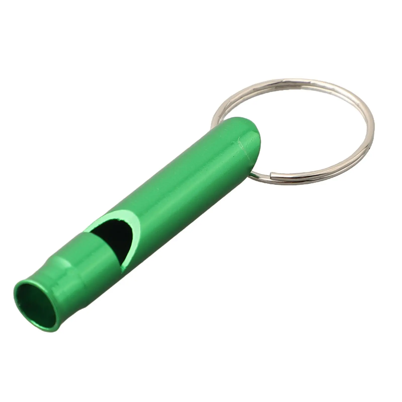 Sifflet porte-clés en alliage d'aluminium pour entraînement en plein air, porte-clés de randonnée, alimentation en détresse pour oiseaux, animaux de compagnie, 45x8mm, 1PC