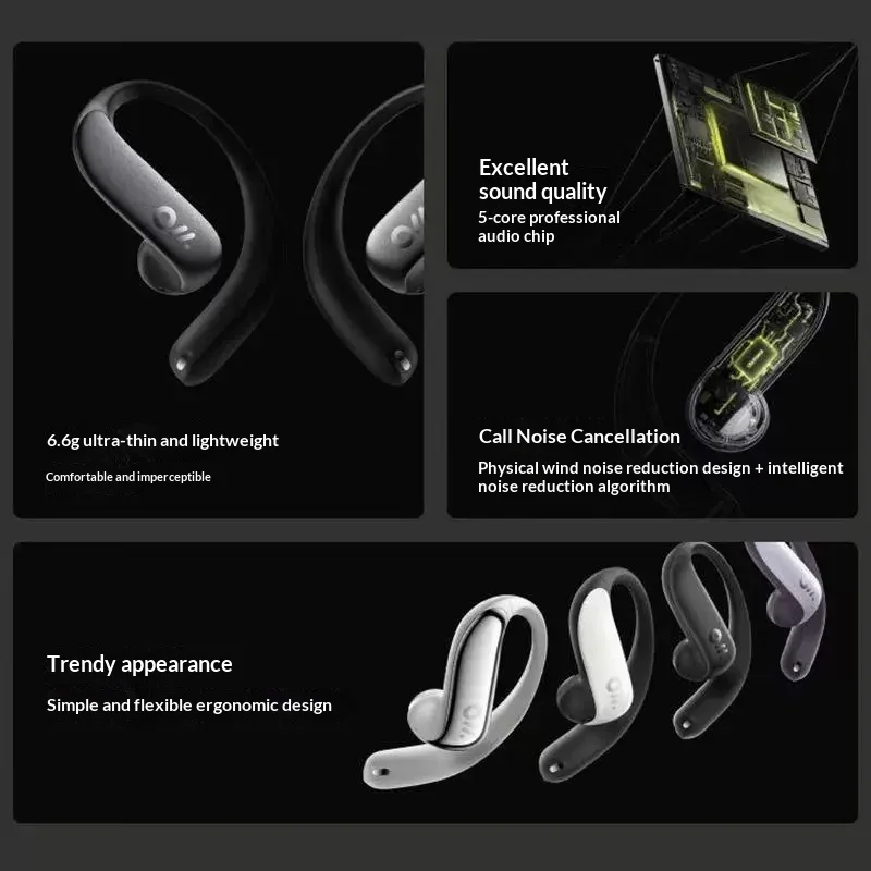 Ola Friend AI Smart Headphones Open-Ear Bluetooth Headset Non-In-Ear Earhook ByteDance Doubao AI Assistant 6.6g ENC Noise