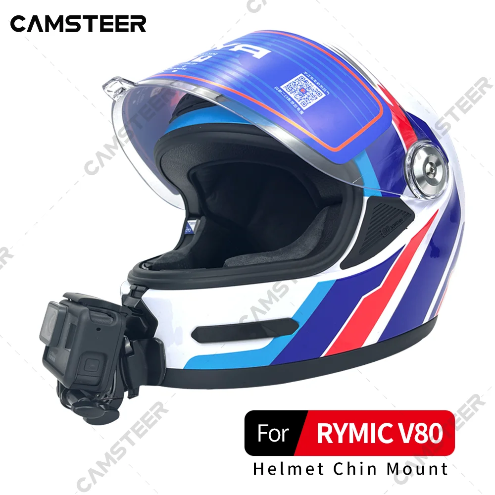 RYMIC V80 Helmet Custom Aluminium Chin Mount for GoPro Hero 12 11 10 9 Insta360 X4 X3 AcePro DJI Action 5 4 3 Camera Accessories