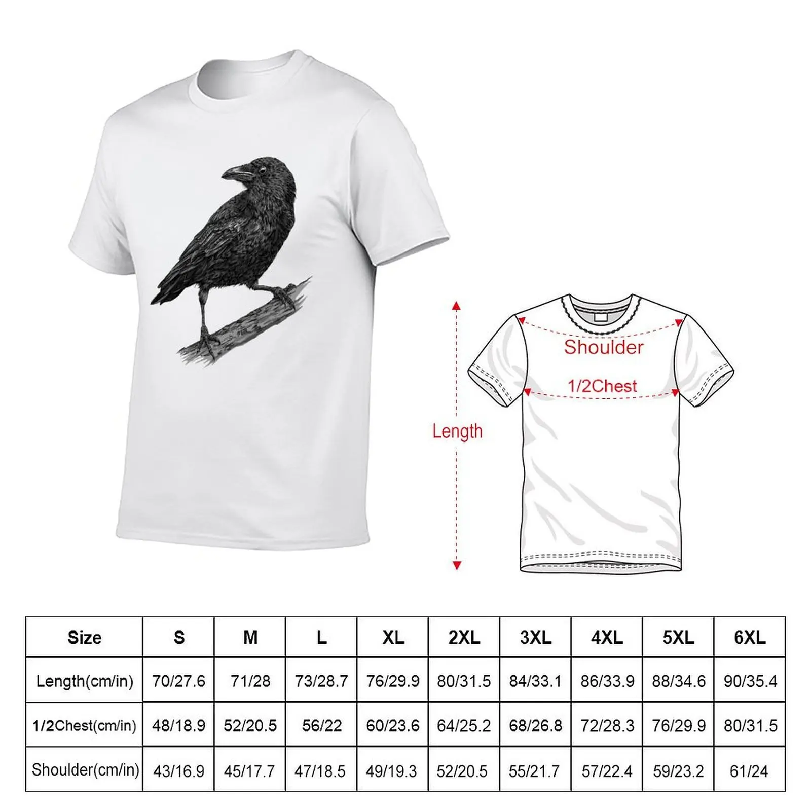 Crow T-Shirt funny t shirts cotton man graphic t shirt T-Shirt