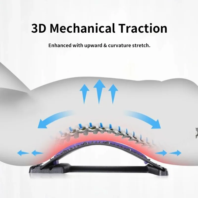 نقالة الظهر متعددة المستويات قابل للتعديل مدلك الخصر الرقبة اللياقة البدنية قطني العمود الفقري العنقي العمود الفقري العنقي دعم مدلك الكذب #4