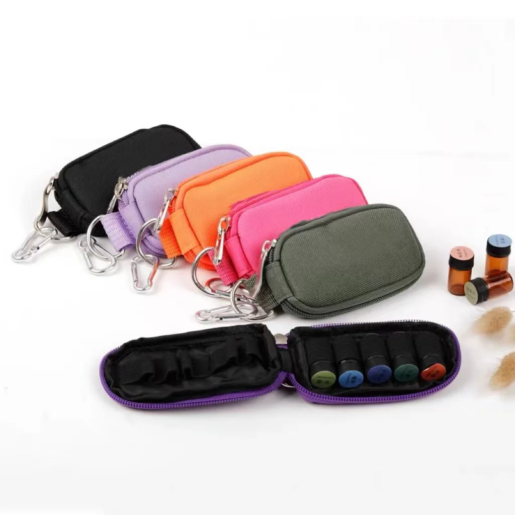 10 Slots Essential Oil Perfume Storage Bag for 1-3ml Ziplock Essential Oil Storage Bag Travel Aromatherapy Storage Organizadores