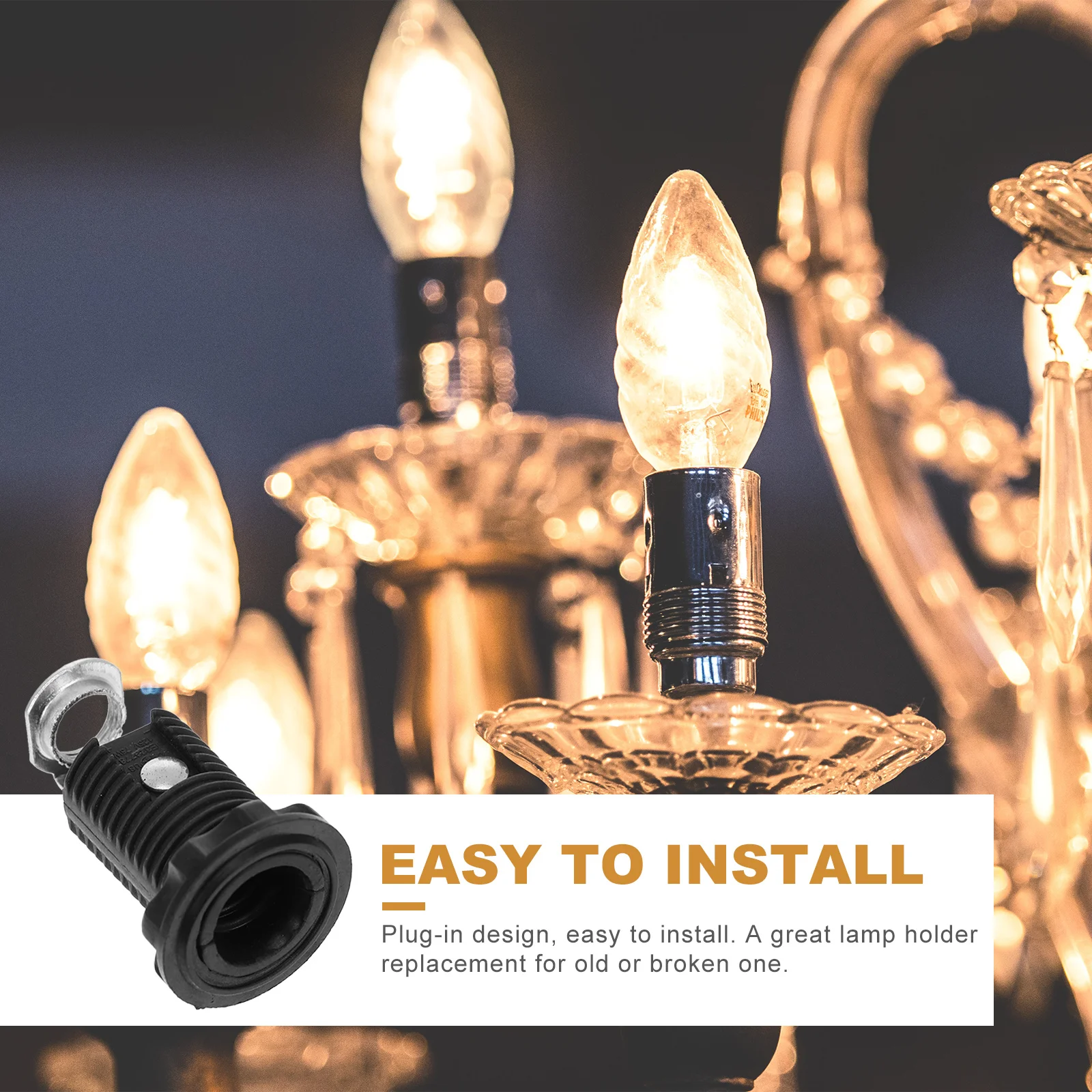 

10Pcs E12 Light Bulb Holder Socket Plug-in Base for Pendant Lamp DIY Lighting Decoration Project Use E12 Screw Lamp Holder