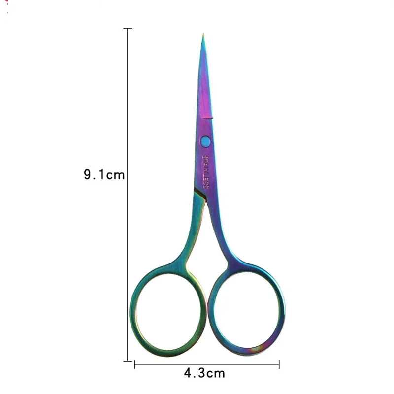 Forbici per sopracciglia in acciaio inossidabile Trucco Trimmer per ciglia Rimozione peli del viso Forbici per manicure Strumento per peli del naso Mini forbici di bellezza