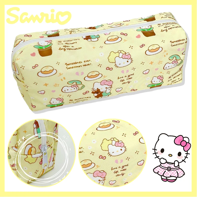 

Sanrio Hello Kitty мультяшный пенал аниме большой емкости портативный нейлоновый мешок для хранения карандашей школьные принадлежности коробка для канцелярских принадлежностей