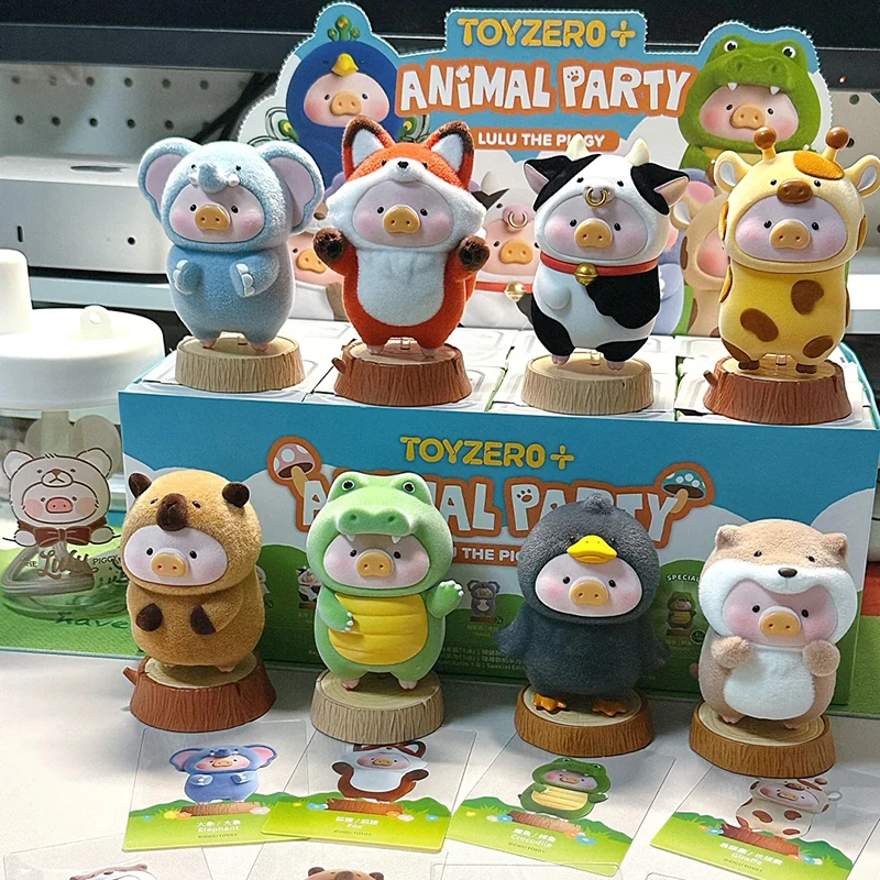 

Новая серия Lulu The Piggy Animal Party, слепая коробка, флокированные фигурки, загадочная коробка, милая консервированная свинья, аниме-модель, кукла-сюрприз, подарочная игрушка