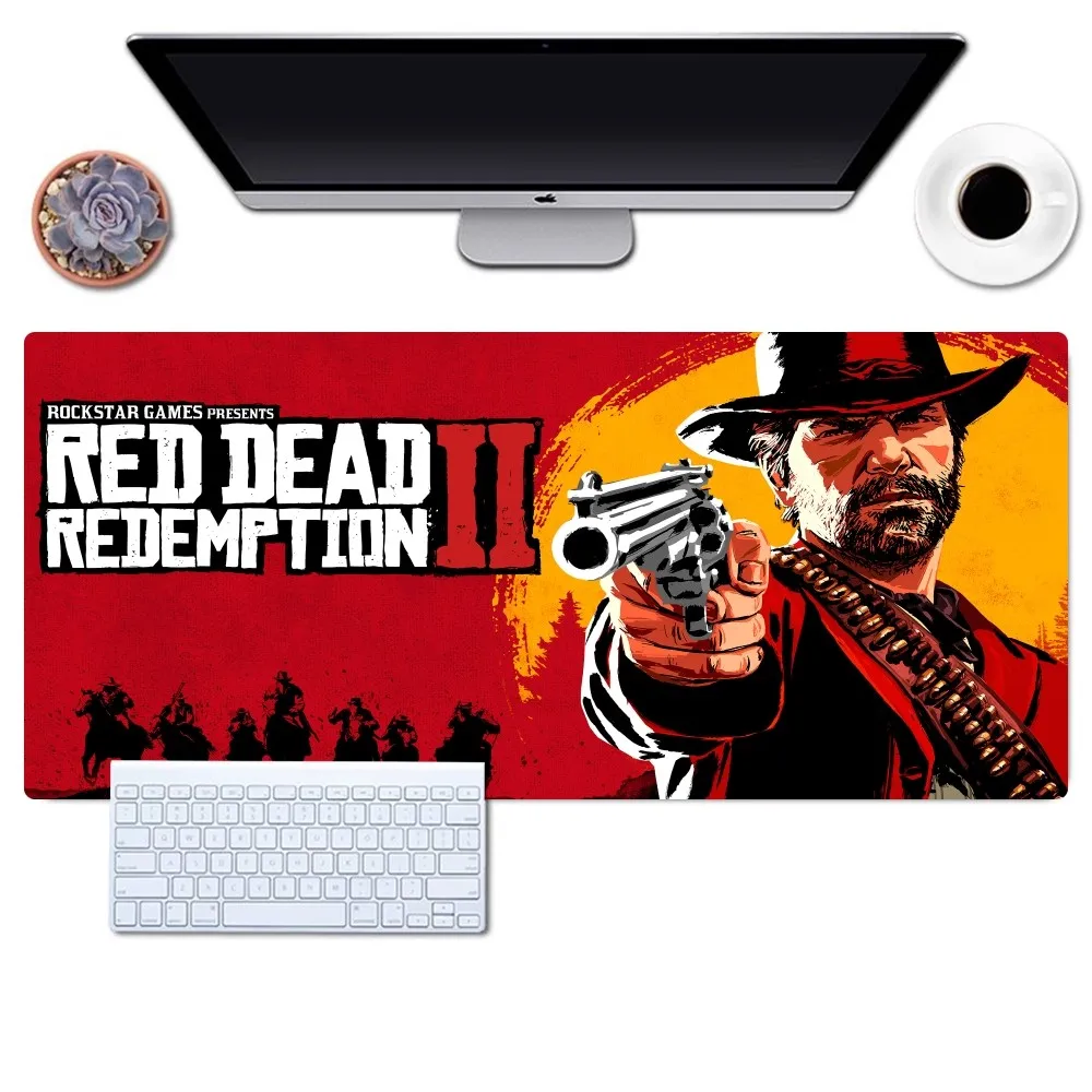 Red Dead Game Redemption 2 Mousepad Gaming Office Desk Pads Large For Computer Non-slip Lockedge Mouse Pad