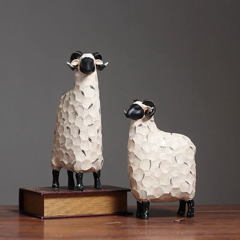 

Nordic Healing Sheep Figurine - Modern Home Decor Ornament for Living Room and Bedroom, Ideal Wedding and Birthday Gift