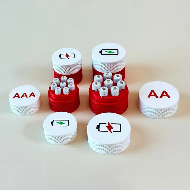 AAA/AA Battery Storage Box (Batteries Not Included) Battery Container Battery Holder Sealed Waterproof Portable Home Decor