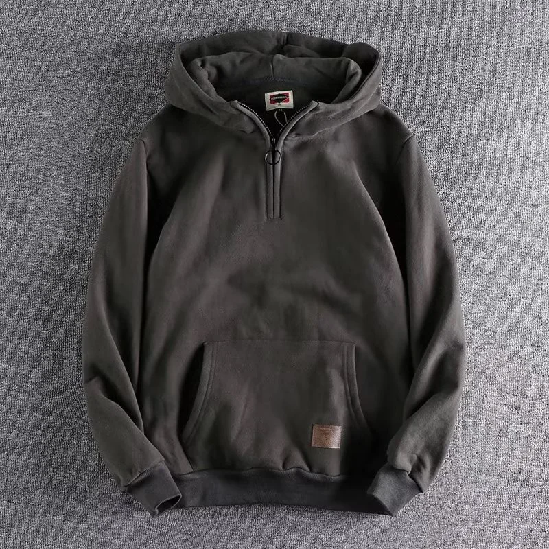 American Style Basic Solid Color Hoodie Men's New Style for Autumn Winter Trendy Versatile Couple Top Jacket