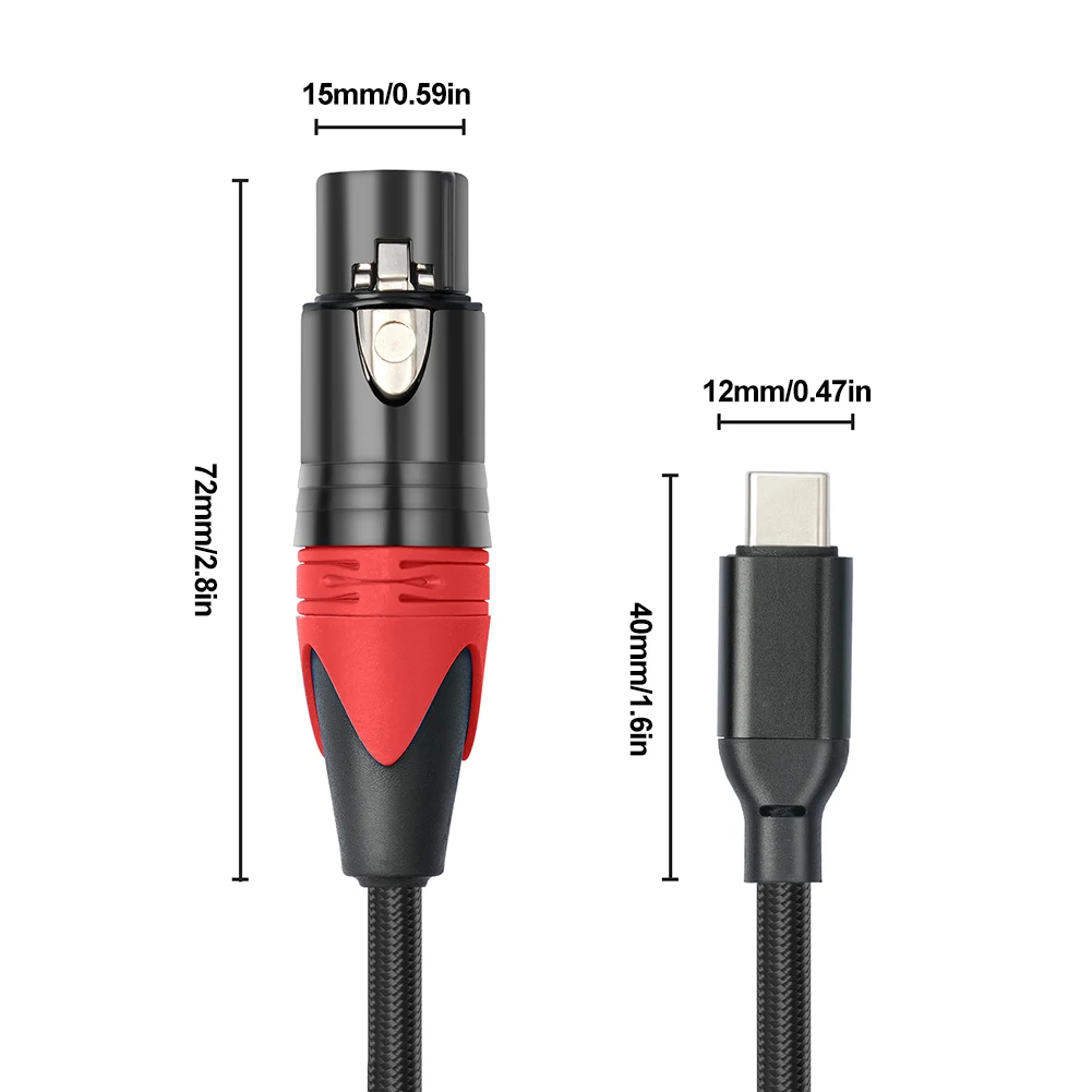 

1/2/3M USB C Microphone Cable Plug and Play USB C To XLR Female Microphone Cable for Google Pixel Samsung Galaxy USC-C Phone