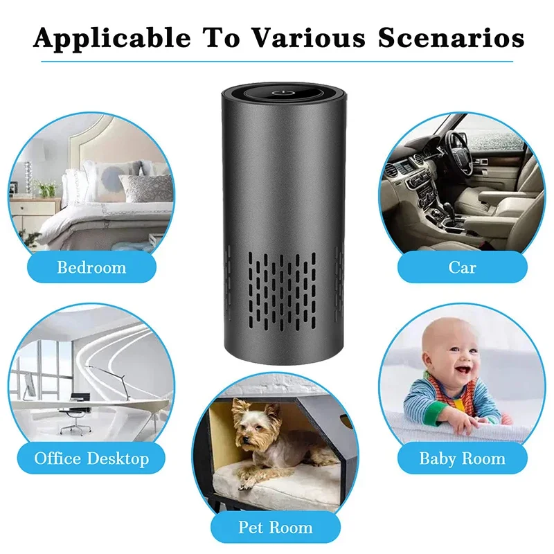 Xiaomi Youpin Desktop Car Air Purifier Touch Screen Portable Negative Ion Remove Smoke Odor Ozon Generator  Home Air Freshene