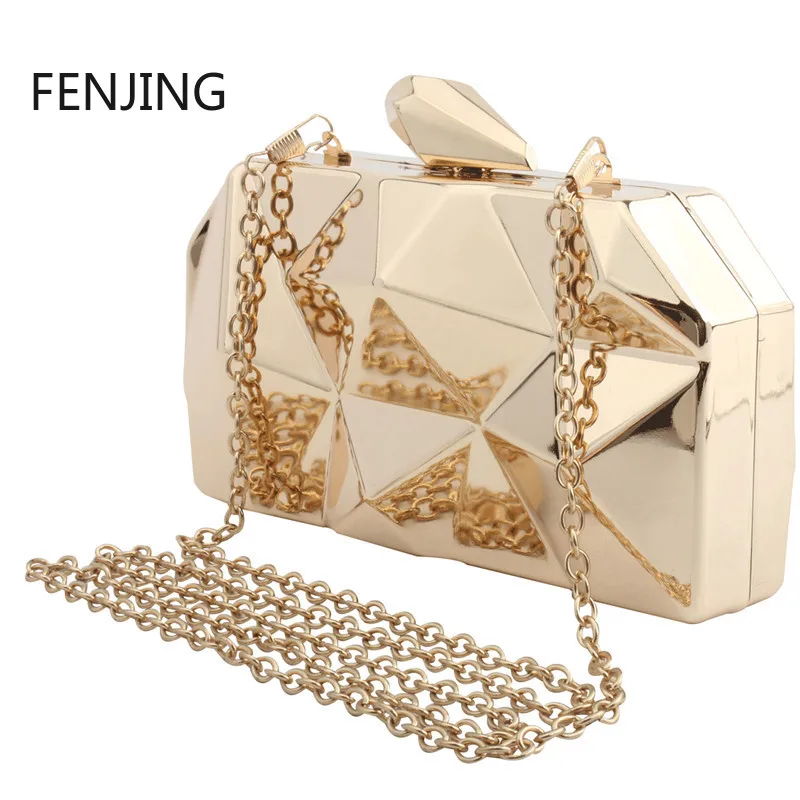

Золотая акриловая коробка, вечерняя сумка с геометрическим рисунком, элегантная женская сумка на цепочке для вечеринки, сумка на плечо для свадьбы/ужина/вечеринки, клатчи