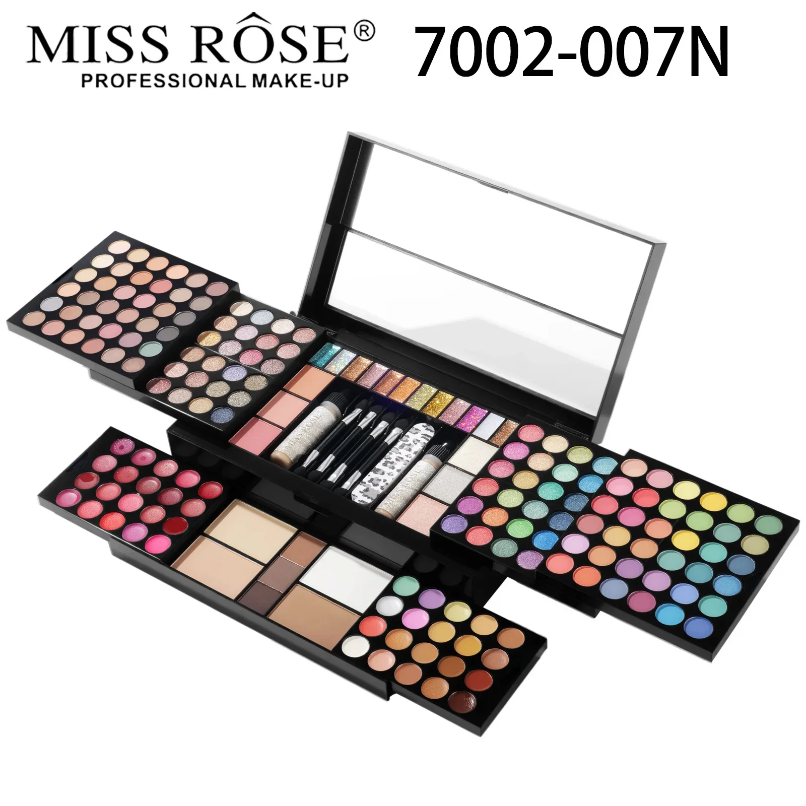 Kit trucco 120 colori, tavolozza trucco all-in-one per ombretto evidenziatore lucidalabbra eyeliner, set trucco 10 in 1