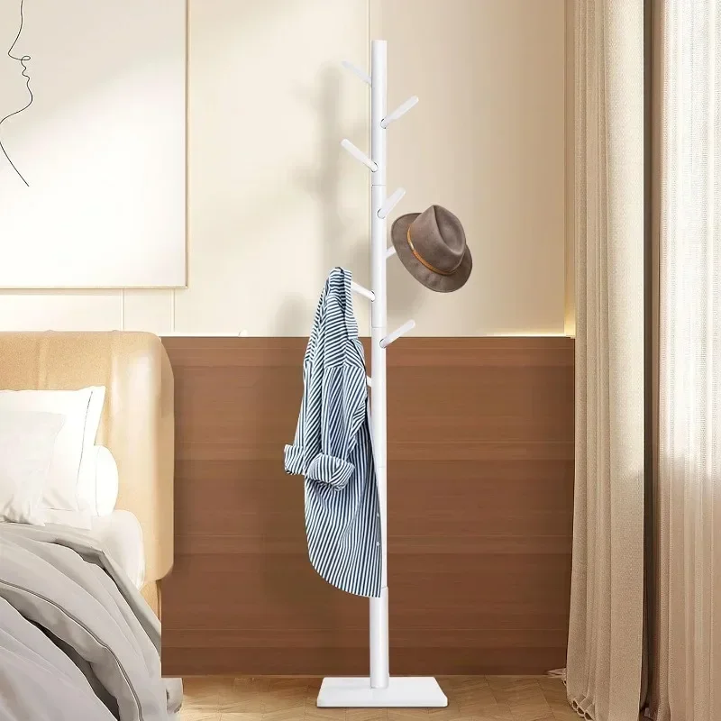 

Coat rack, sturdy wooden coat rack for bedroom, hallway, entryway, office, square base