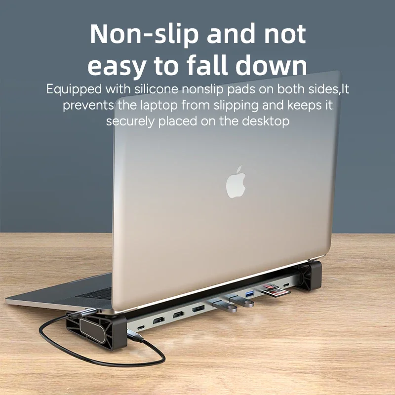 13 في 1 محطات إرساء PD متعددة الوظائف من النوع C 3.0 100 وات مع شاحن سريع 4K 60 هرتز HDMI TF SD 3.5 محور USB للصوت لأجهزة الكمبيوتر المحمول #3