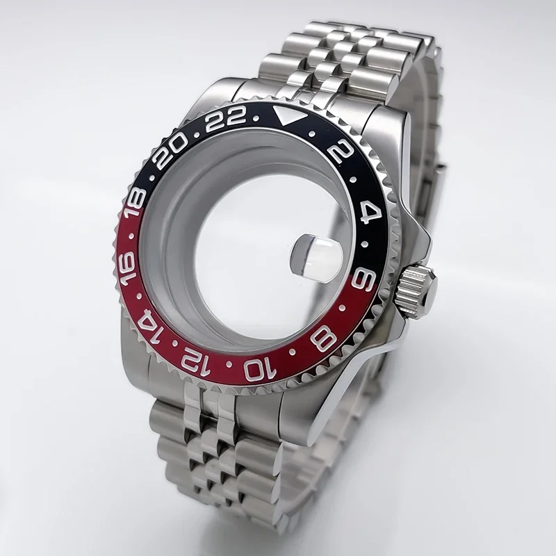 NH35 kast 40 mm Sub Gmt Jubile roestvrijstalen band saffierglas voor Seik Mod accessoires NH35 NH36 NH34 uurwerk horlogekast