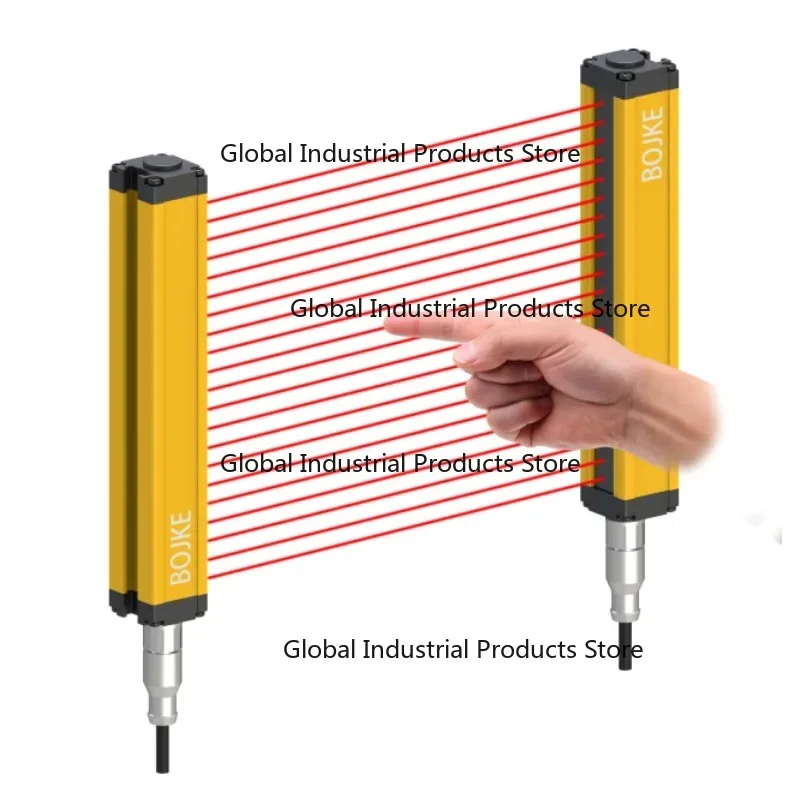 

Lift Door Detector LED Light Curtain Safety Sensor 800mm IP54 Protection NPN/PNP Output Single Side Controller