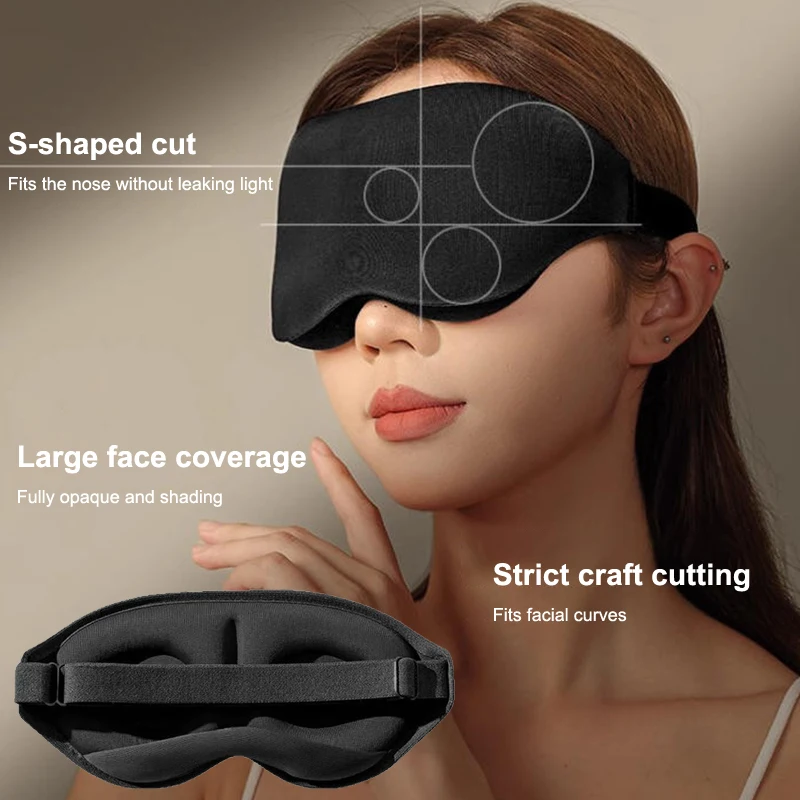 3D Blackout Sleep Mask Sleeping Eye Mask Blindfold For Unisex Soft Tiredness Relief Eye Cover Night Sleeping Aid Sleep Patch