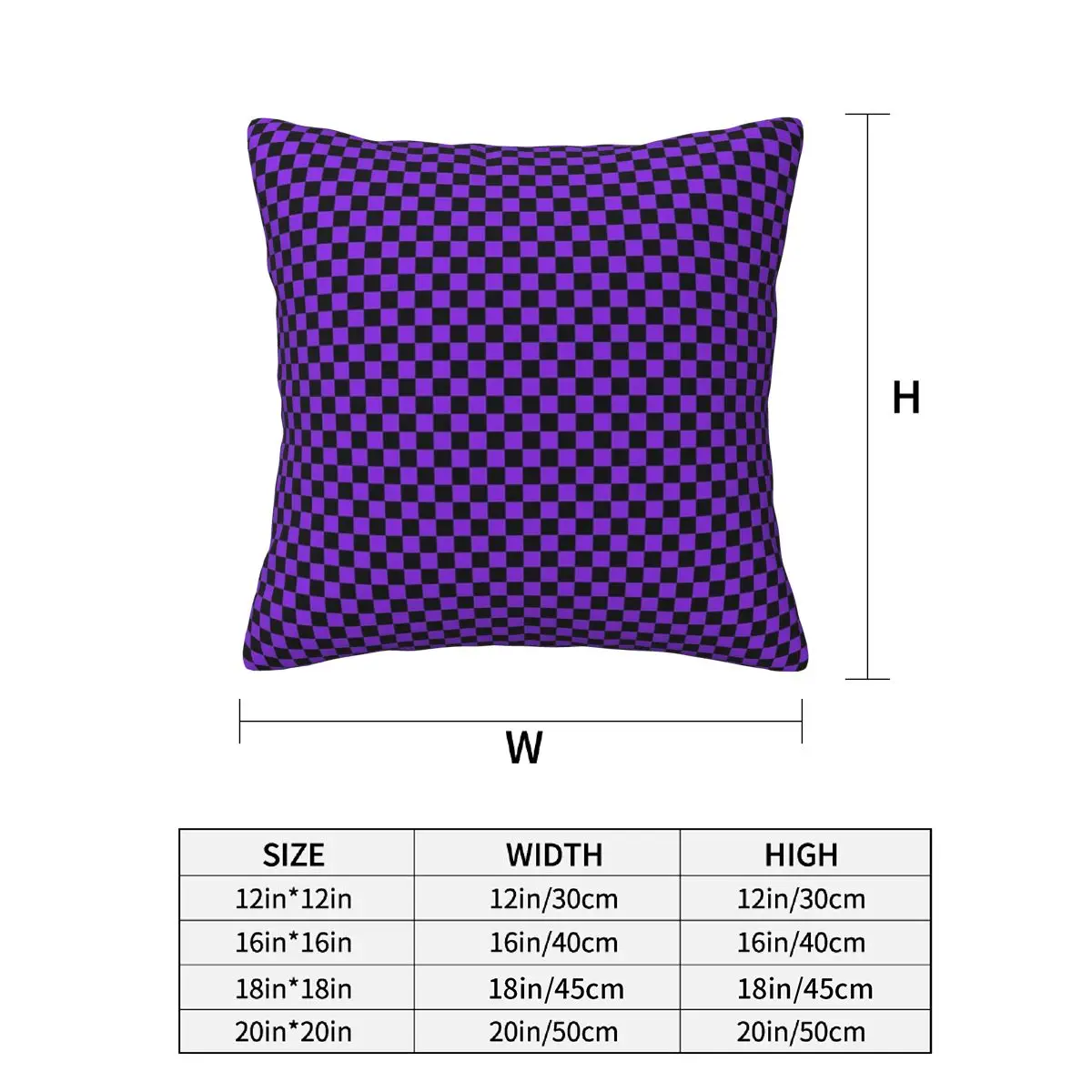 Proton Purple And Black Checker Board 2 pcs Square Pillowcase Pillow Cover Cushion Decor Comfort Throw Pillow for Home Car