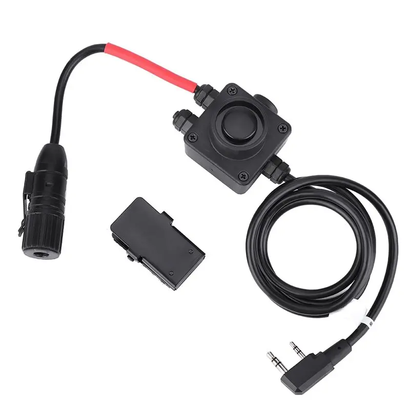

[LXYA68Z!] Black 3.5Mm Interface Earphone PTT Adapter Plastic Belt Clip Easy Connect Cable For TAC Series