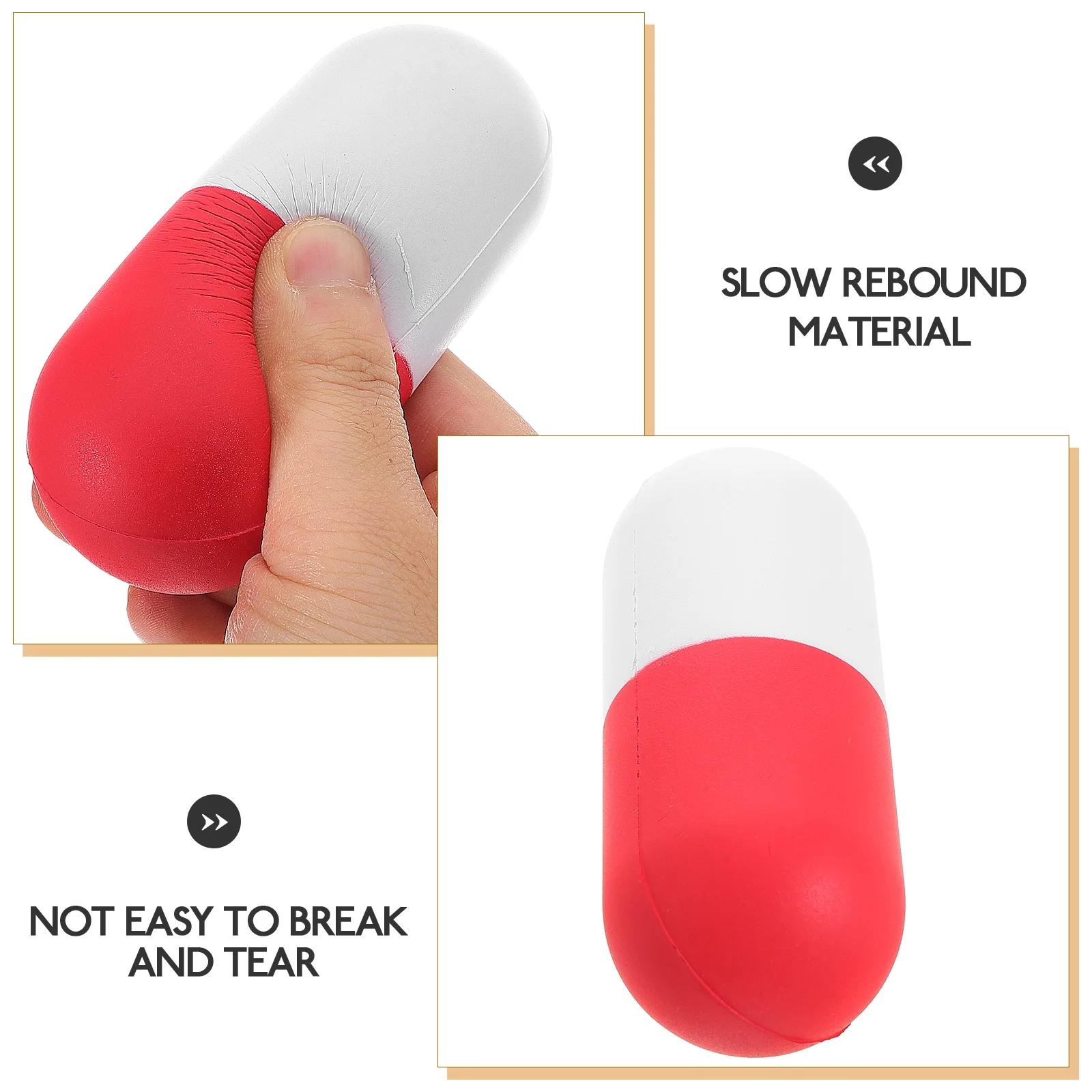 Pill Toy Stress Ball Toys Capsules Stretchy Motivational Squishy Shaped Foam Desk Construction Worker Kids