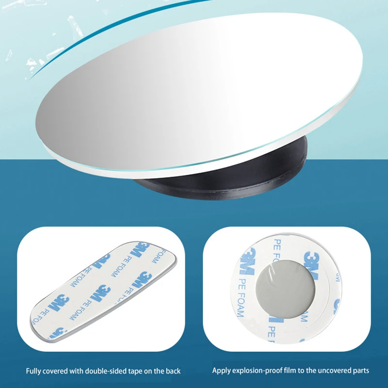 2PCSHigh-Definition Frameless Small Round Mirror For Car Rearview Mirror Large Size And Wide Field Of View Car Blind Spot Mirror