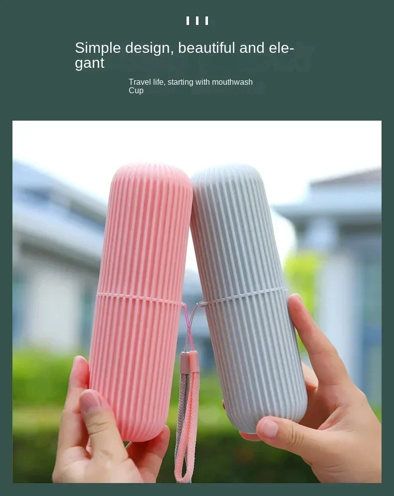 1/2 Stück Tragbarer Zahnbürstenbecher, Zahnpastahalter für das Badezimmer, Aufbewahrungsbox, Organizer, Reise-Toilettenartikel-Aufbewahrungsbecher – Detail 5