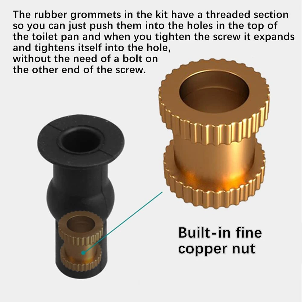 변기 시트 나사 너트 커버 뚜껑 상단 고정 블라인드 홀 피팅 키트, 욕실 액세서리 교체 변기 시트 나사, 2 개