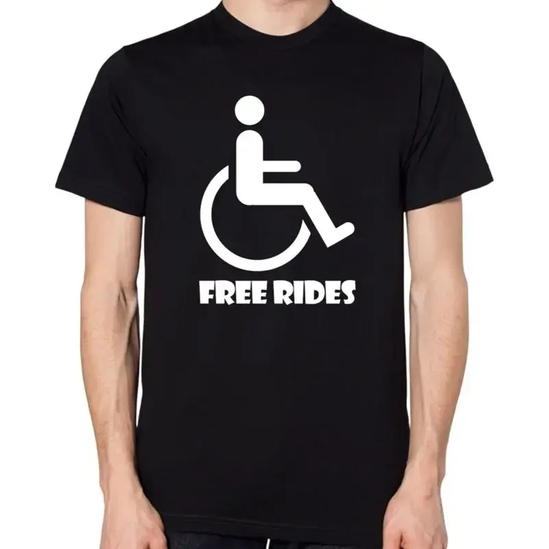 Free Rides Disabled T Shirt Disability Funny Wheelchair Top