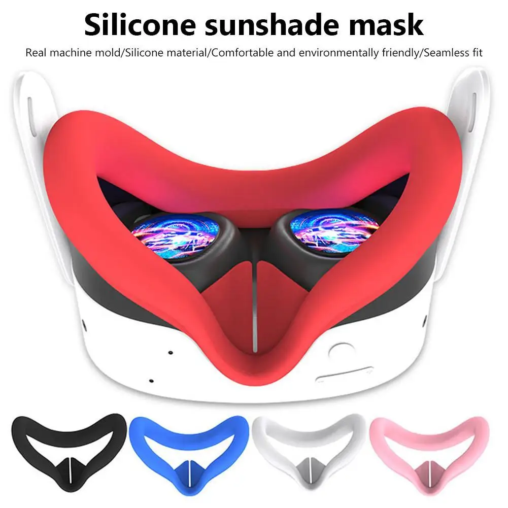 Silicone Face Cover For Meta Quest 3 Glasses Replacement VR Face Interface Protective Cover Colorful Sweat-proof Eye Mask