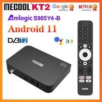 Mecool KT2 Amlogic S905Y4-B Google Netflix Certified Android 11 TV Box Support DVB-T2/T 2T2R Wifi 4K Android 11.0 Set Top Box