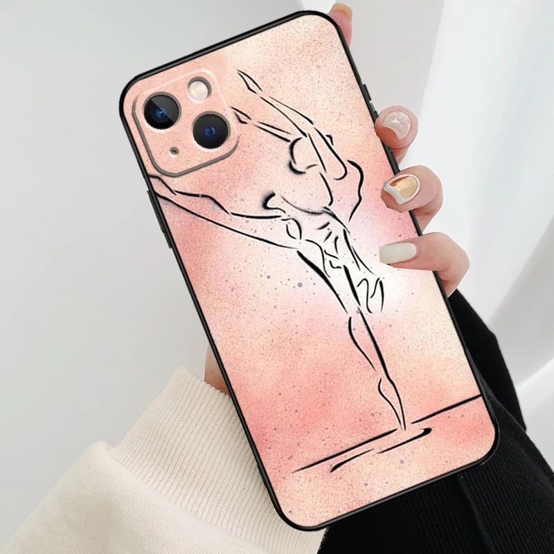 Ballerina Ballet Dance Girl Phone Case For iPhone 11 12 14 Pro Max 13 Mini X XR XS Max 7 8 Plus SE 2020 Soft Back Cover