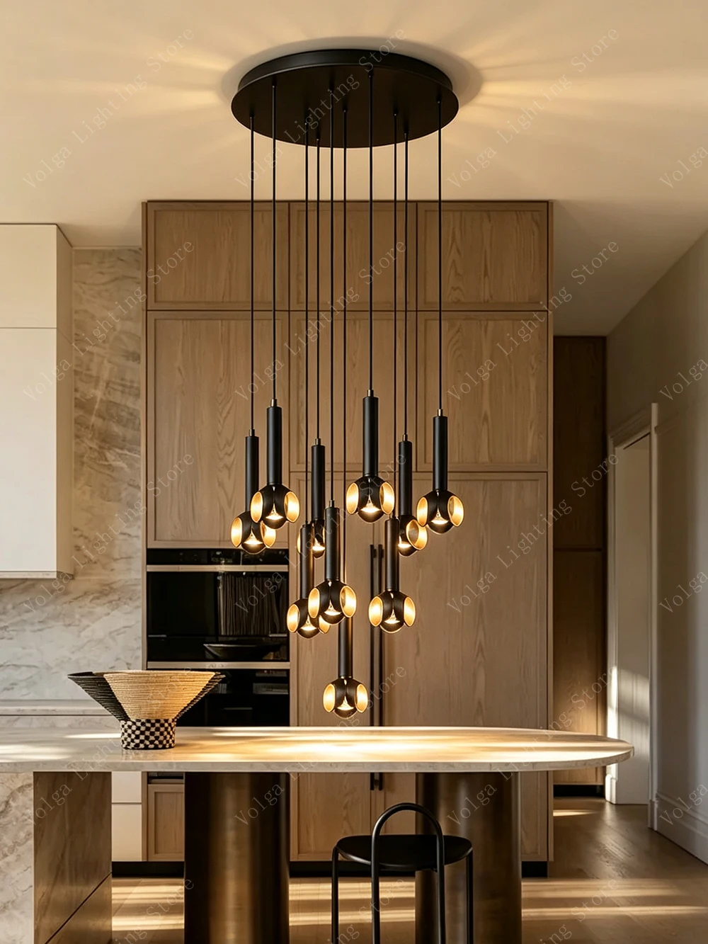 Upgrade Your Room Black All Copper Ceiling Chandeliers Black Gold over Dining Table Staircase Renovation Living Room Lamps