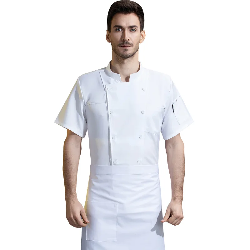 Uniforme de Chef de Hotel, ropa de verano de manga corta, restaurante occidental, cocina, casa de té, monos de Chef, trabajo de media manga W