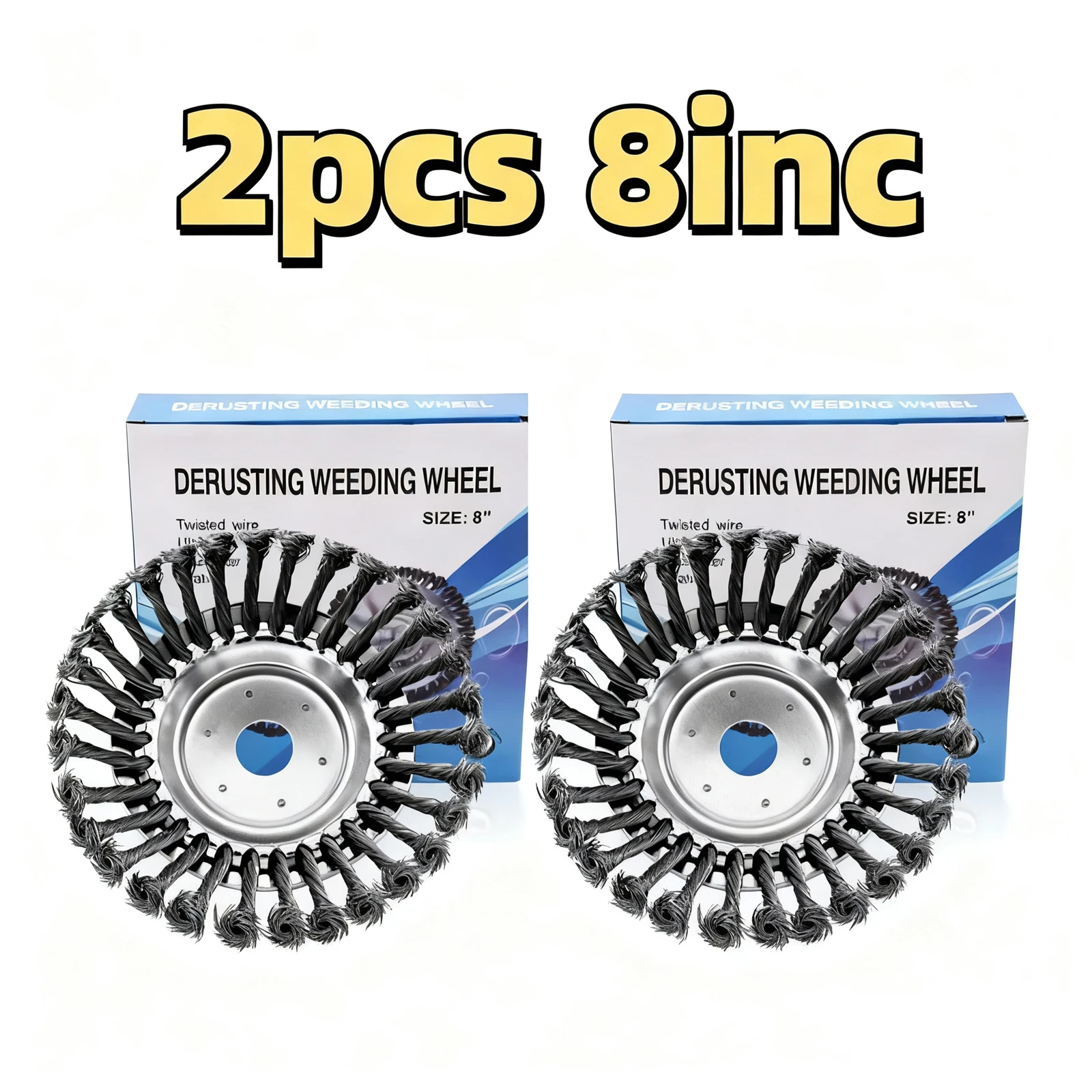 COSY Wire Weeding Wheel Brush Broom Wire Wedding Brush Head Disc U Roll Aluminium Weeds Wacker Mower Wheels