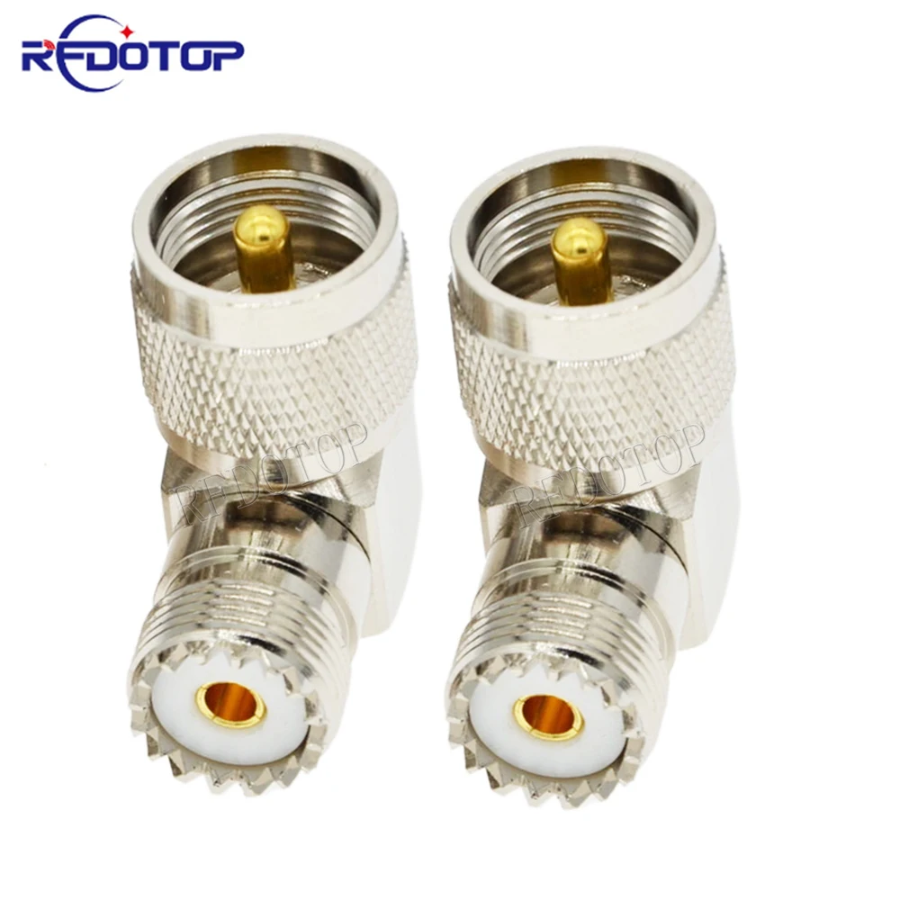 

1Pcs UHF PL259 Male Plug to UHF SO239 Female Jack 90 Degree Right Angle Adapter RF Coaxial Connector 50 Ohm High Quality