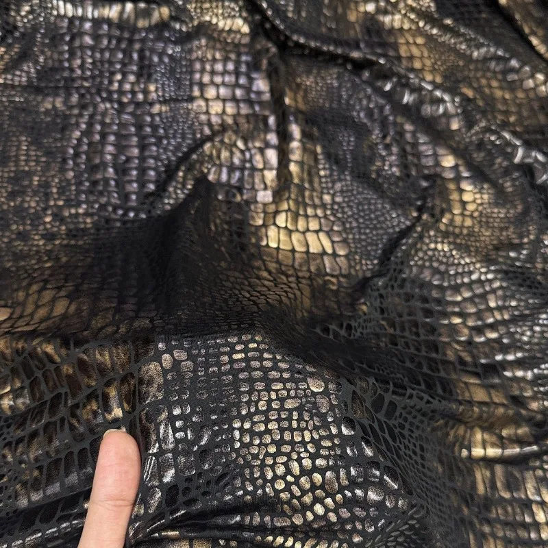 Bronzing Coated Leather Texture High Elasticity Fabric Tight Stage Performance Costumes Clothing Designer Cloth for Diy Sewing