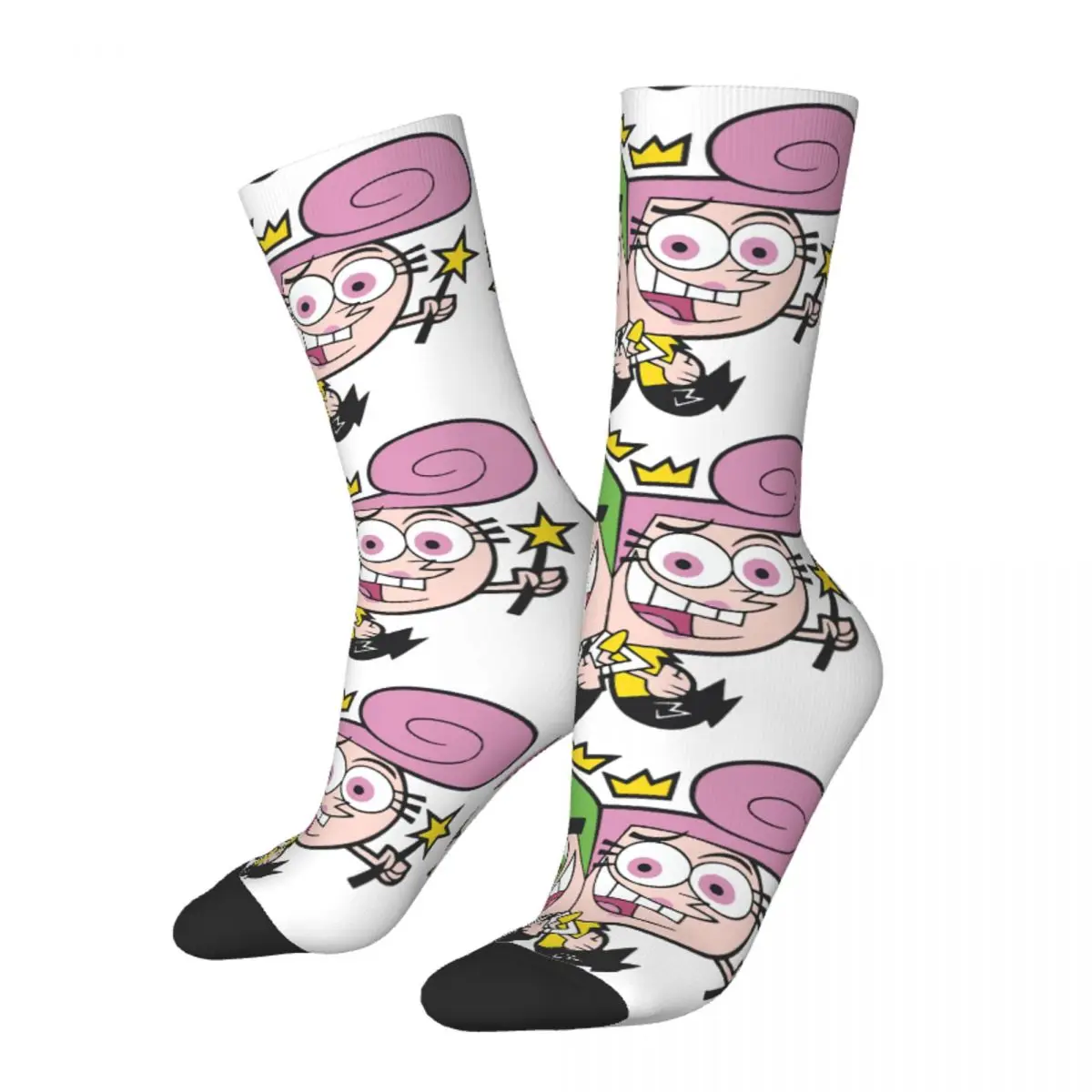 Hip Hop Vintage Cosmo And Wanda  Crazy Men's Socks Unisex The Fairly Odd Parents Harajuku Seamless Printed Crew Sock Boys Gift