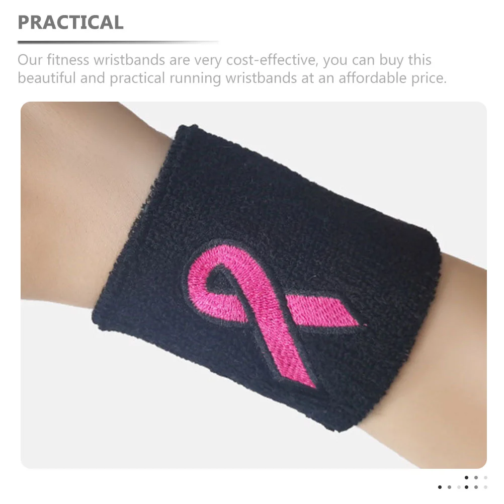 4 Pcs Breast Cancer Wristband Protector Gym Bracelet Tendinitis Bandage Sports Support Sweat Sweatbands Supports