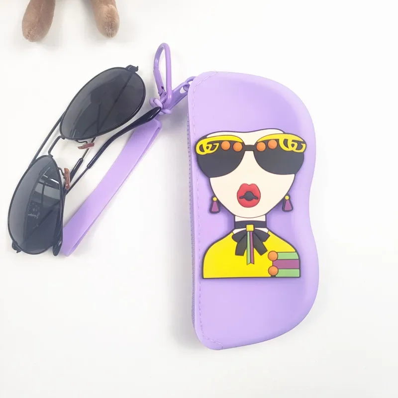 Portable Waterproof Drop-Resistant Silicone Glasses Case Easy to Store Equipped with Hanging Handle Suitable Travel Man Gift B1
