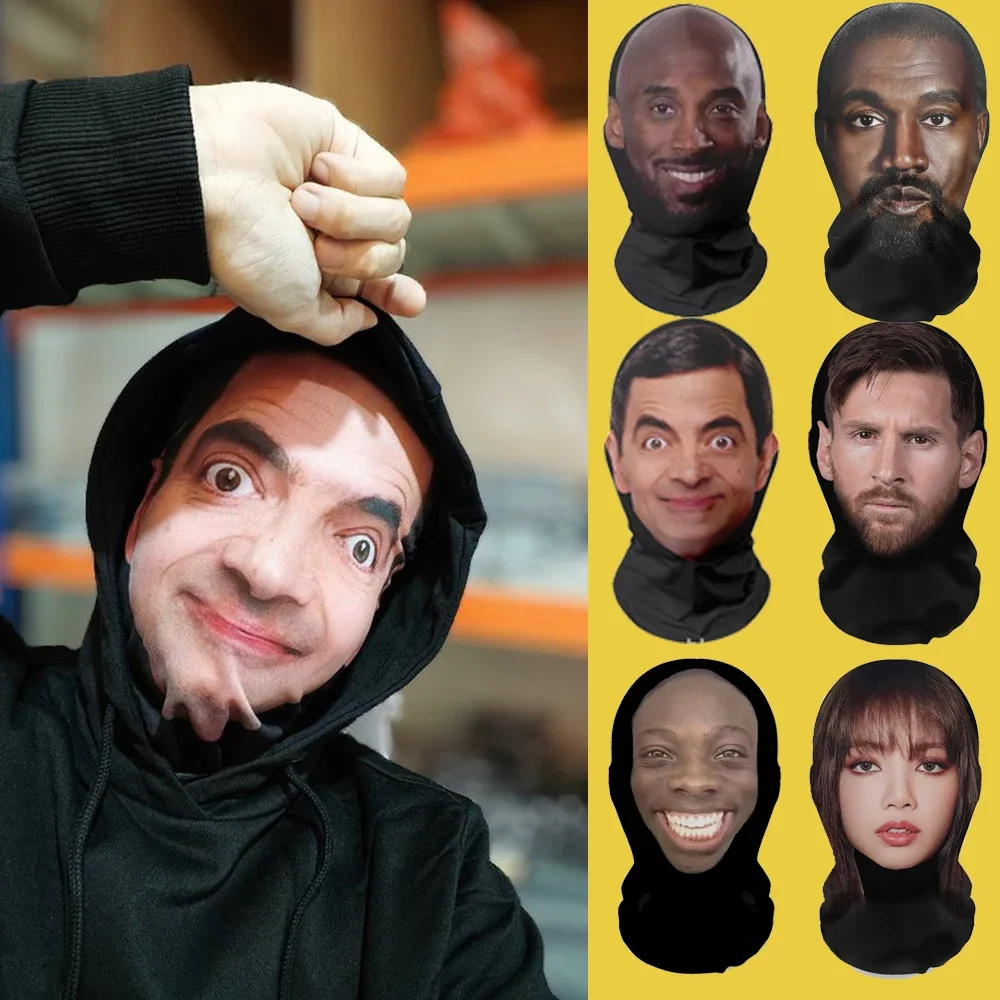 

3D Printed Celebrity Pattern Elastic Mesh Masks Cosplay Funny Full Face Mask Party Props Balaclava Headcovers
