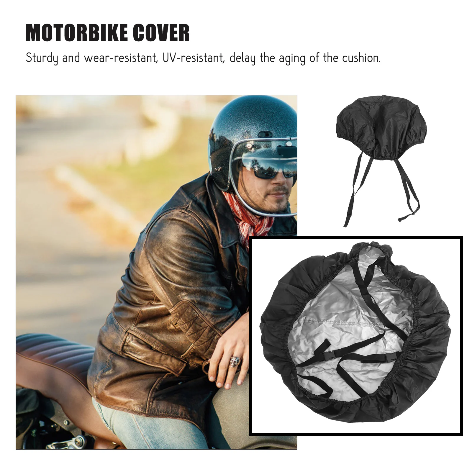

Sun Protection Insulation Seat Cover Waterproof Uv Resistant Motorcycle Cushion Shelter For Outdoor Bike Storage Black Xl