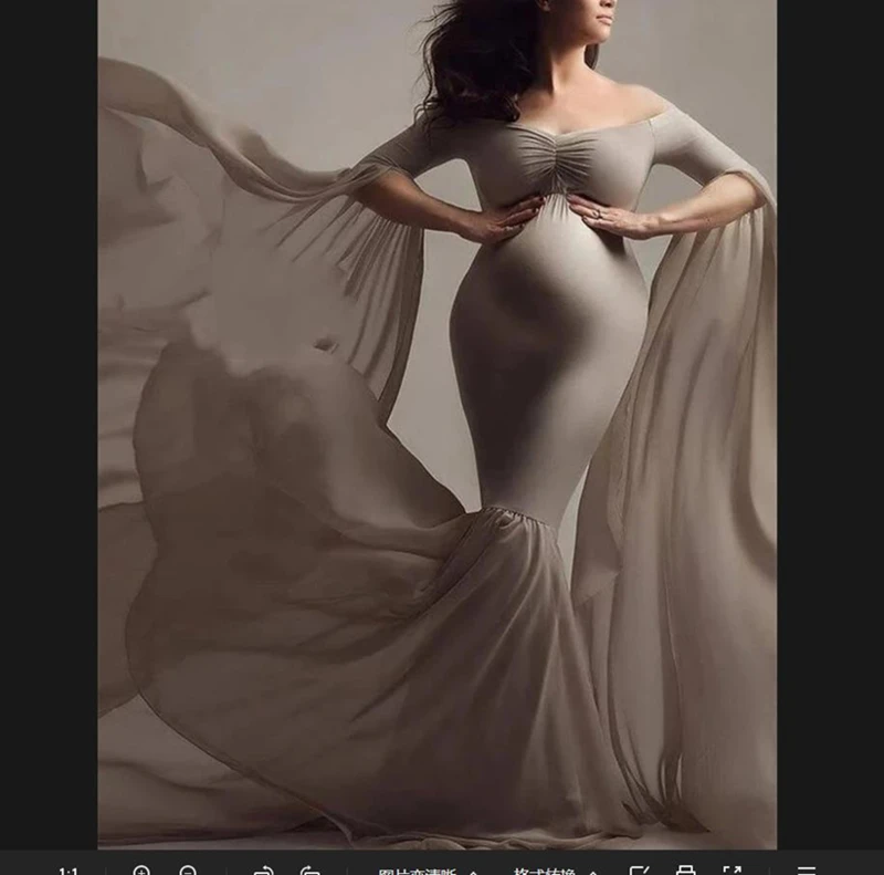 

Gorgeous Sweetheart Pregnant Woman Dresses Neckline Off Shoulder Front Ruched Chiffon Mermaid Maternity Gown